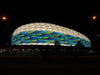 The Allianz Arena façade with special lighting for the 2012 Champions League final