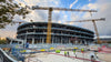 Construction work on the new façade of Camp Nou in December 2025