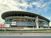 Front of Rams Park with the stadium lettering